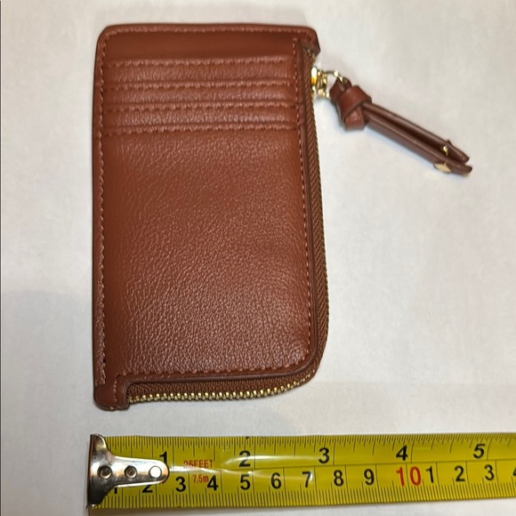 ON 34th Ramonah Brown Leather Card Holder Wallet | Zip Around Minimalist NWT - Picture 6 of 7